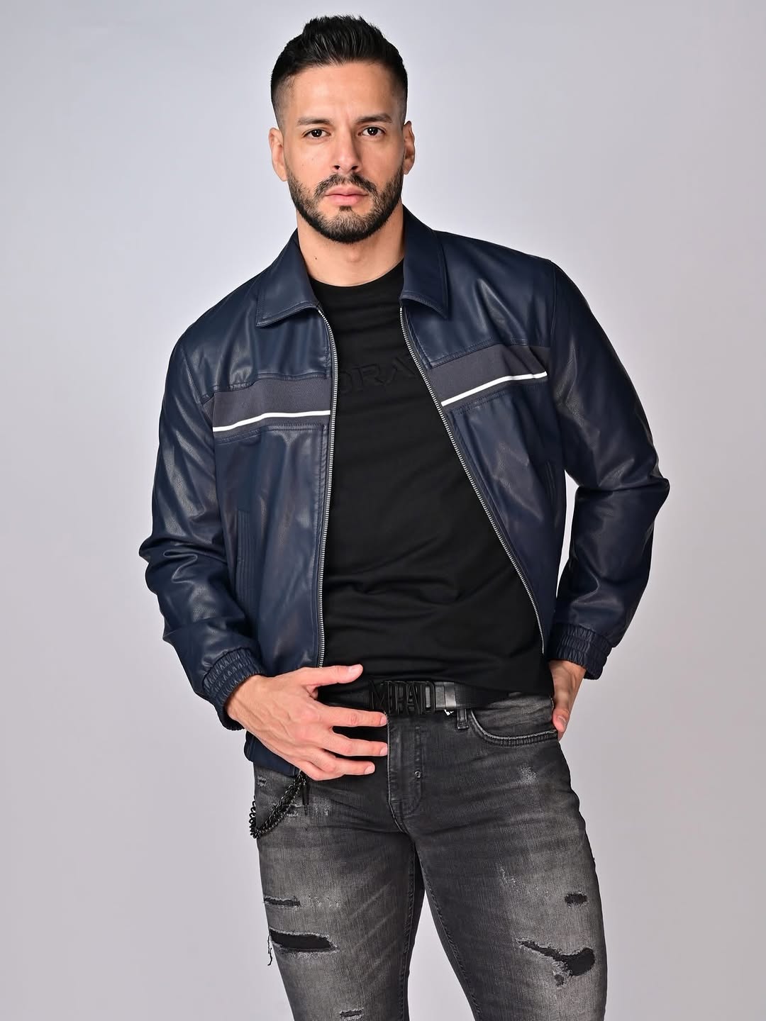 Vestirama - Jacket cuero navy Antony Morato